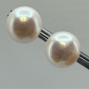 New 925 Sterling Silver Freshwater Pearl Stud Earrings Classic
